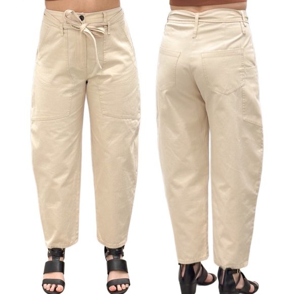 Marissa Webb Adler Canvas High-Rise Balloon Barrel Leg Ankle Pant in Chiffon - Picture 3 of 16